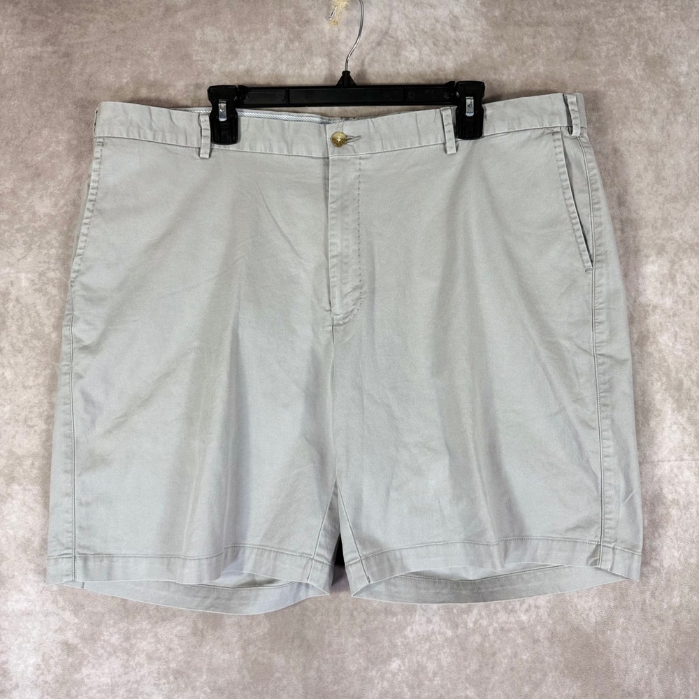 Peter Millar Shorts Mens 42 Gray Cotton Blend Flat Front Chino Golf‎ Preppy